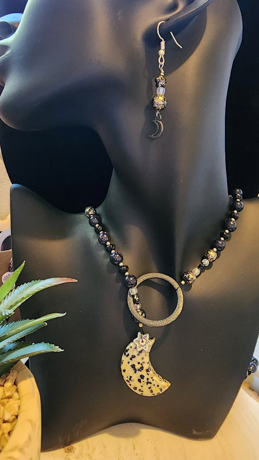 Lasso The Moon Necklace and earrings