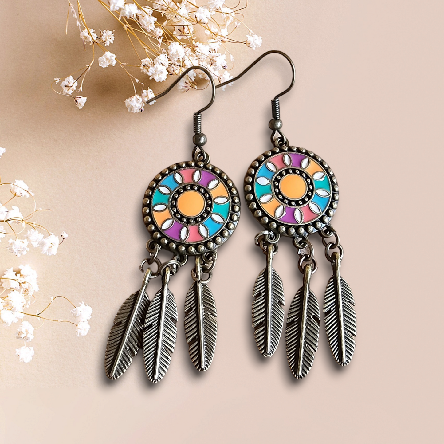 Dreamcatcher Feather Earrings