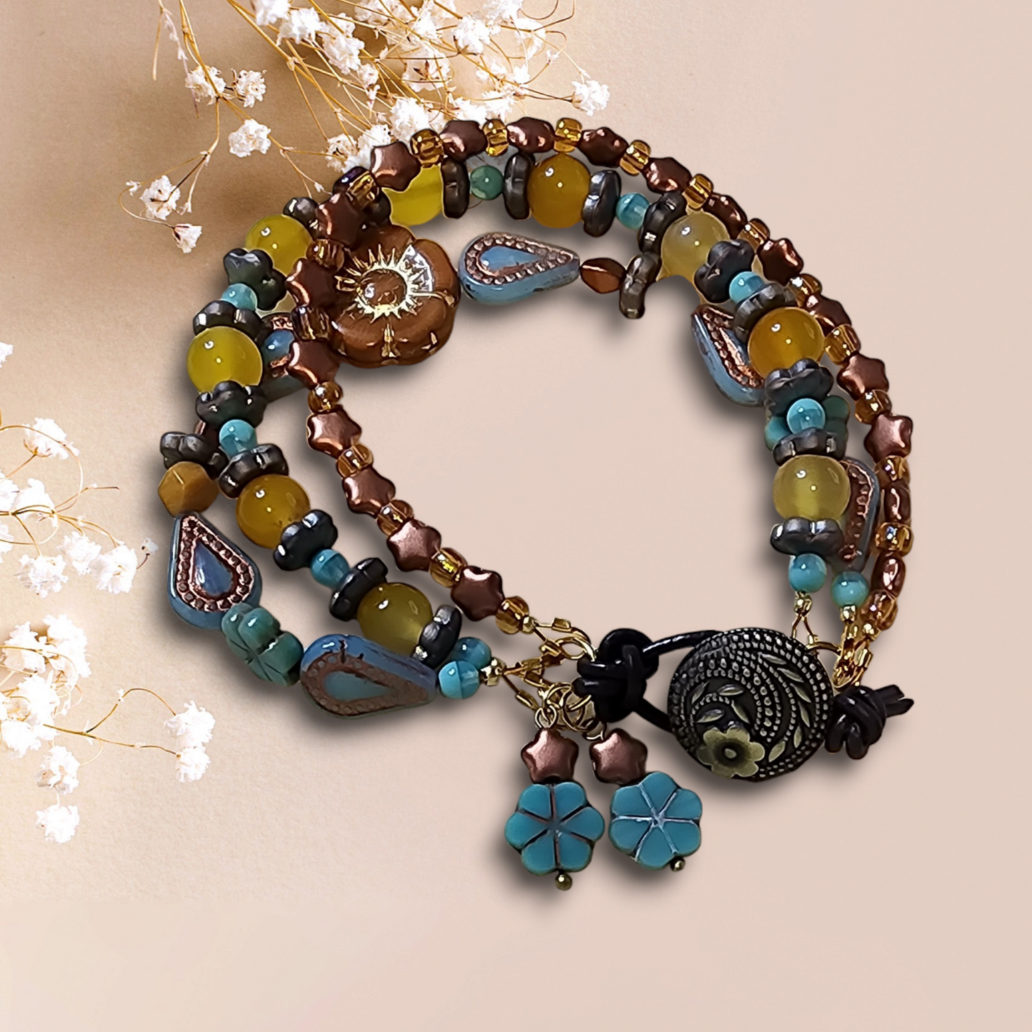 Boho Three Tiered Bracelet